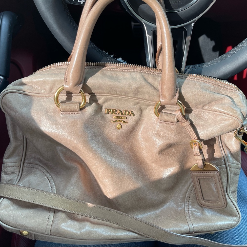 Prada Vitello calf skin tote with strap